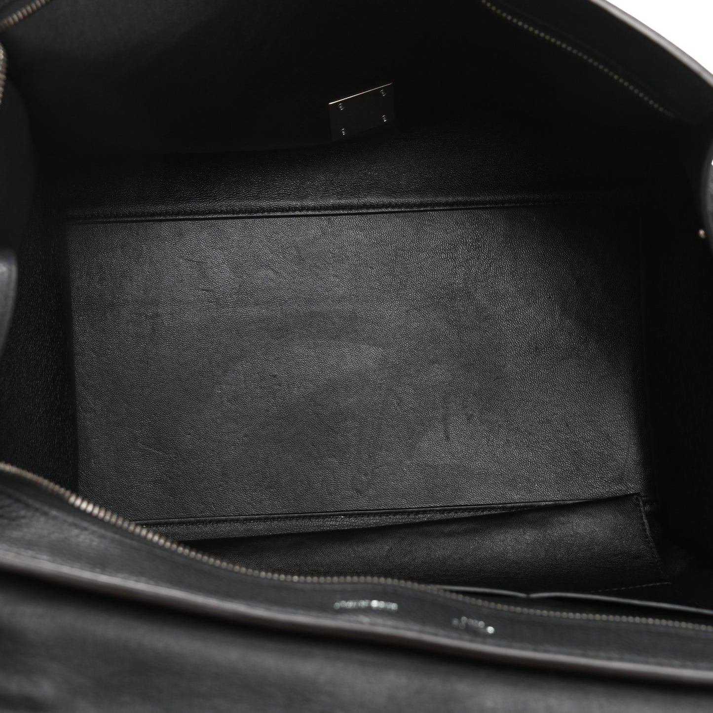 Drummed Calfskin Suede Large Trapeze Black