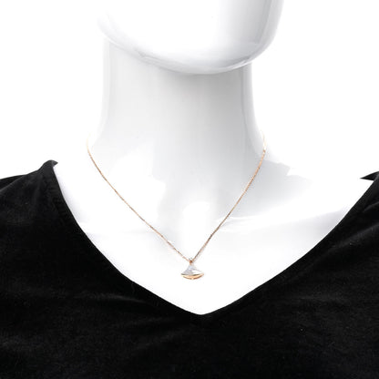 Bulgari 18K Rose Gold Diamond Mother of Pearl Small Divas' Dream Pendant Necklace 2 of 6