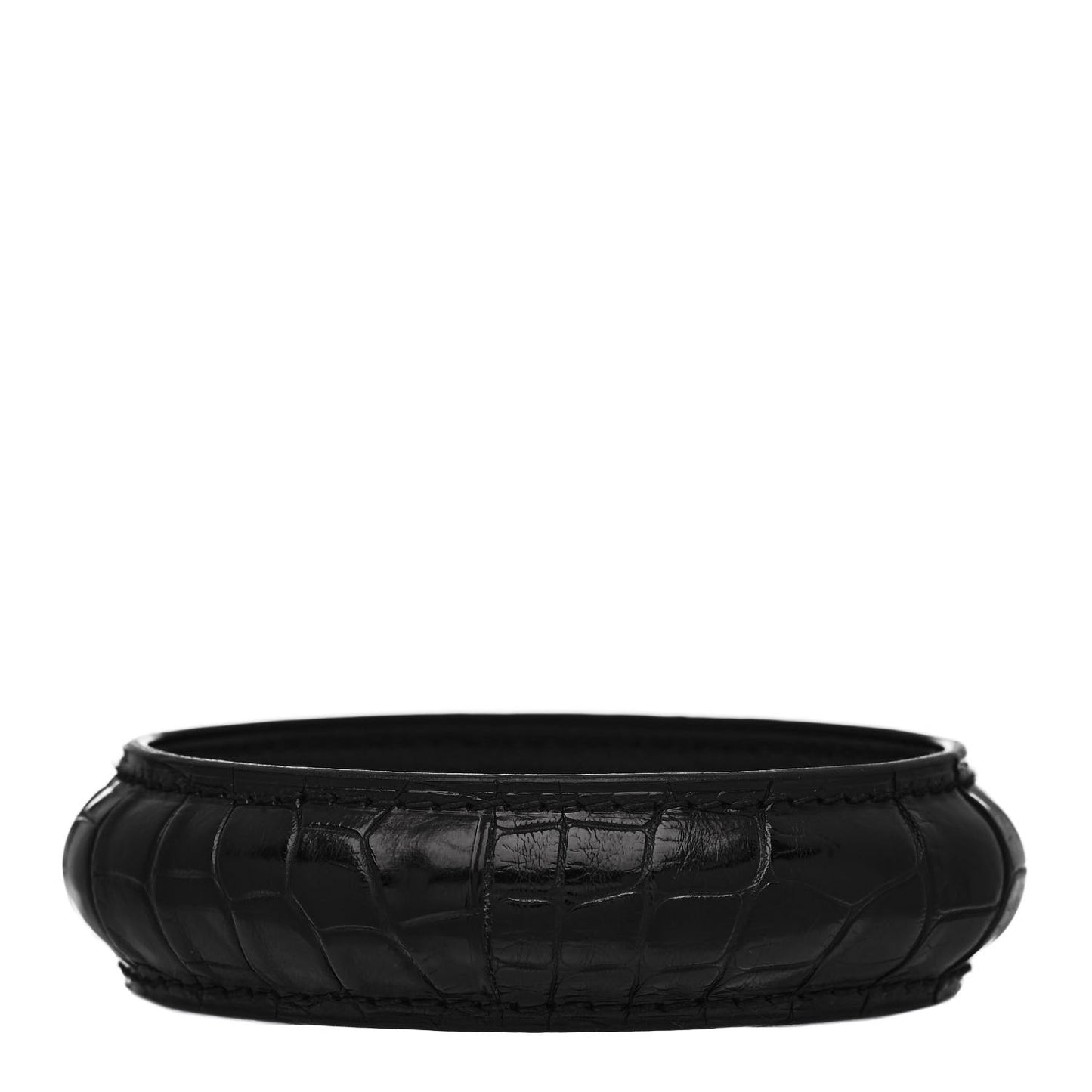 Shiny Alligator Small Astral Bracelet M Black