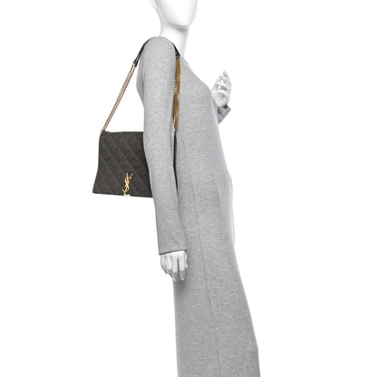 Saint Laurent Lambskin Quilted Mini Becky Chain Bag Grey Kaki 2 of 14
