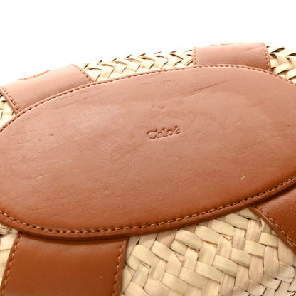 Chloe Raffia Smooth Calfskin Medium Sense Basket Caramel 10 of 10