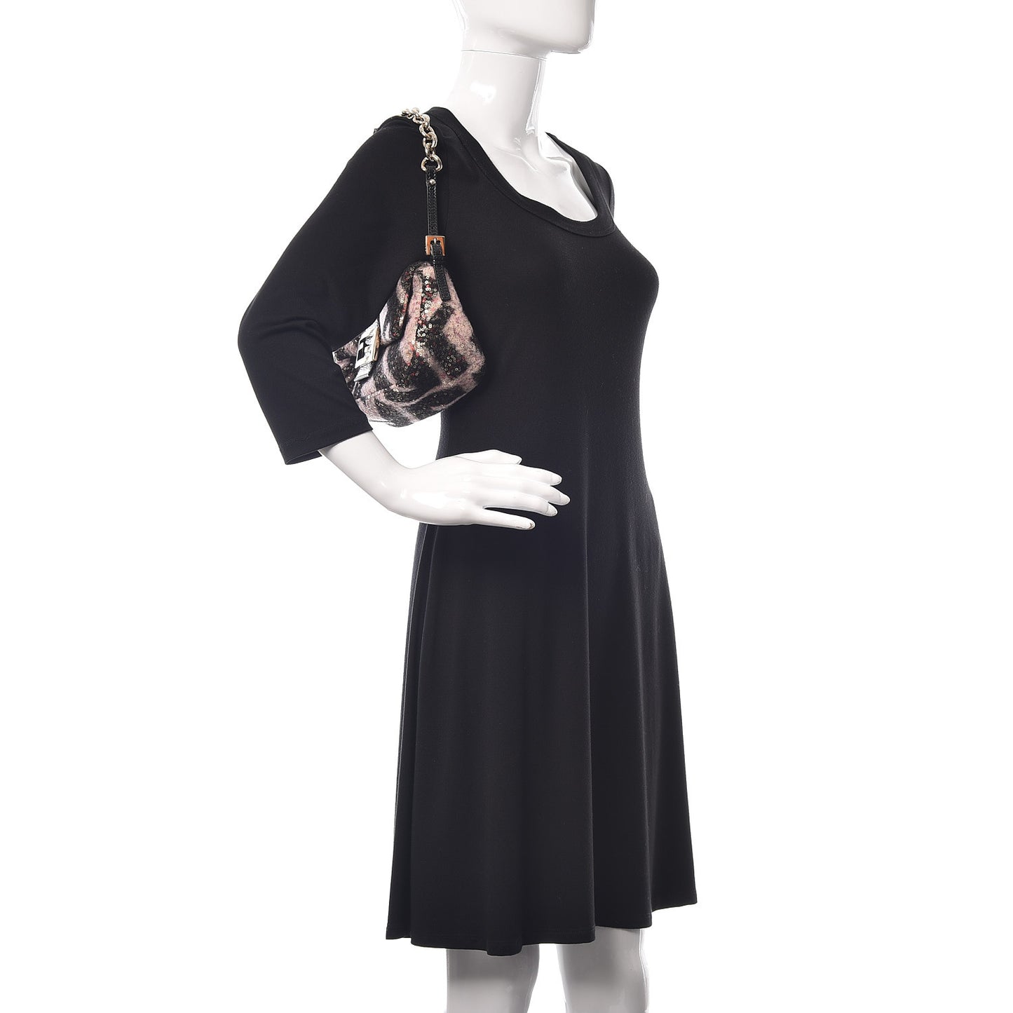 Wool Sequin Macro FF Diagonal Mini Mama Baguette