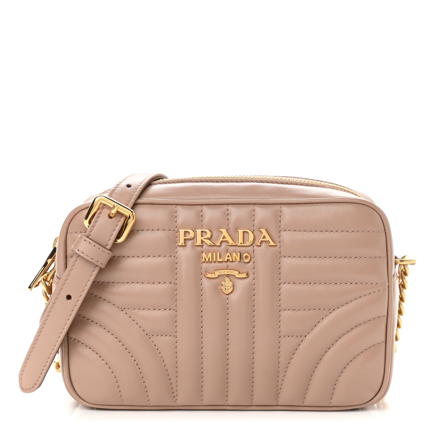 Prada Soft Calfskin Diagramme Camera Bag Cipria 1 of 9