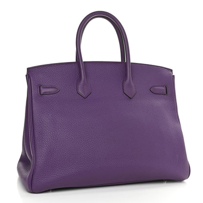Hermes Taurillon Clemence Birkin 35 Ultraviolet 2 of 17