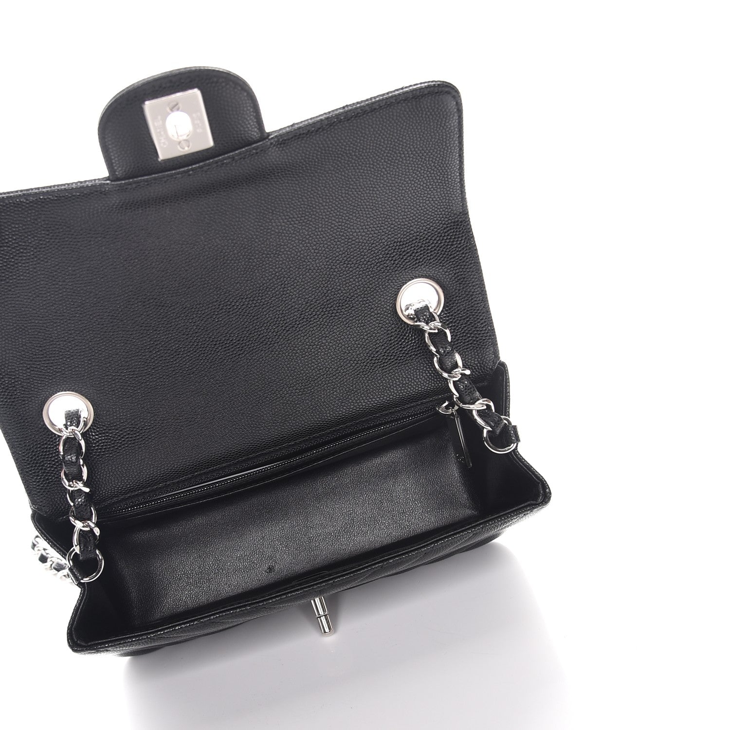 Chanel Caviar Chevron Quilted Mini Rectangular Flap Black 5 of 7
