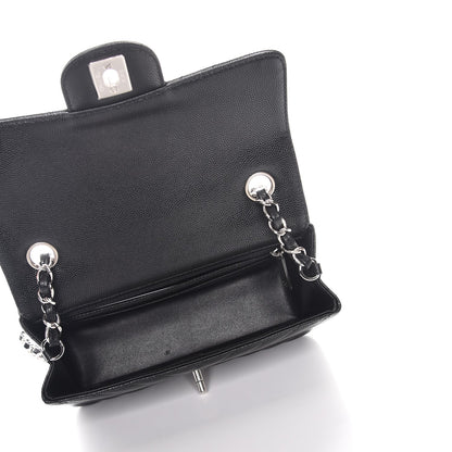 Chanel Caviar Chevron Quilted Mini Rectangular Flap Black 5 of 7