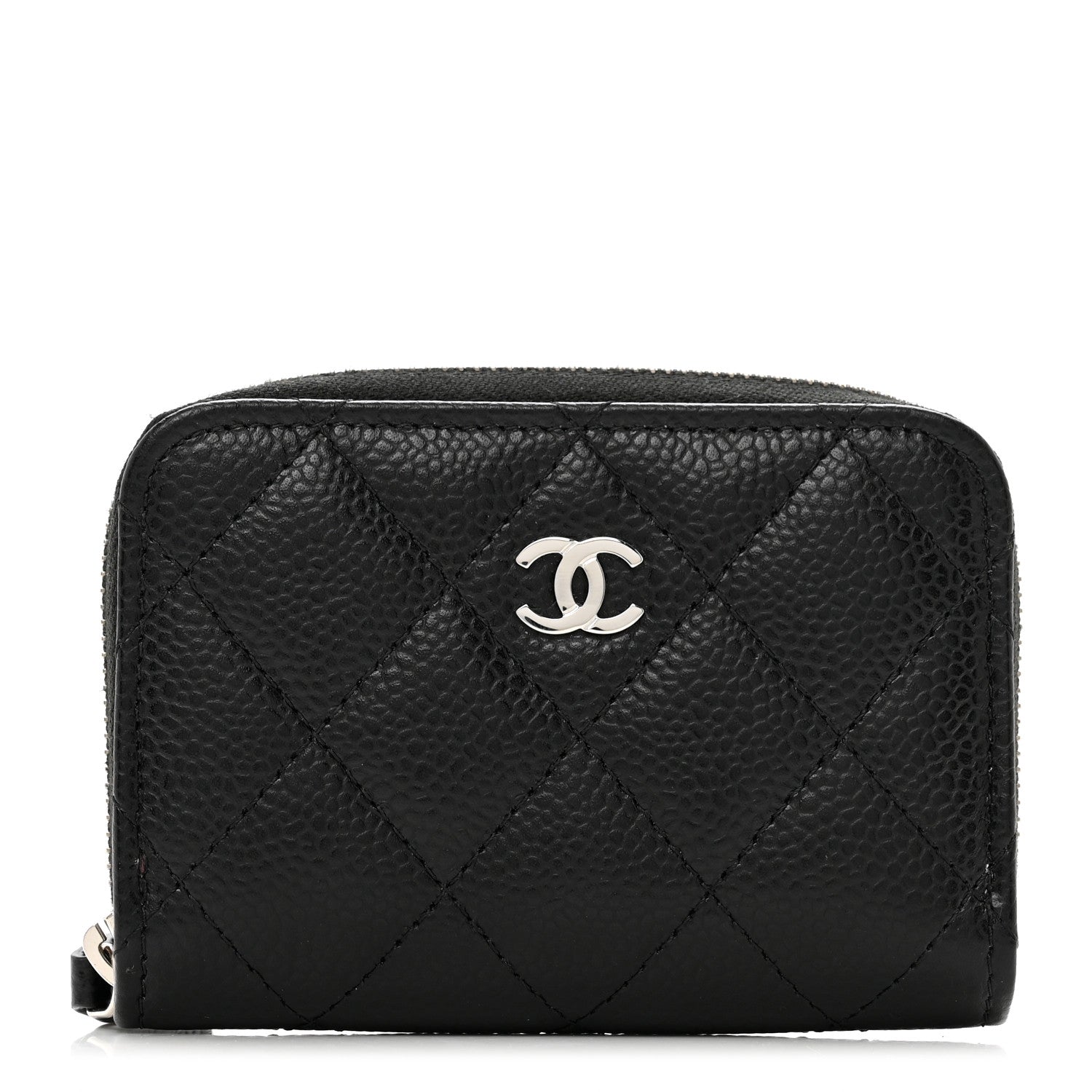 Chanel Caviar Quilted Zip Coin Purse Black 1 of 8