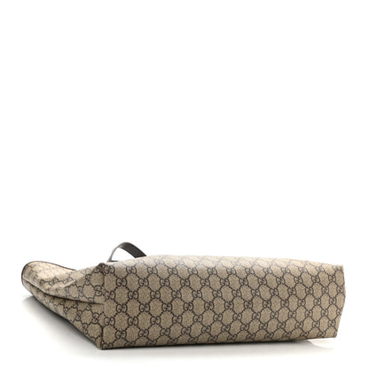 Gucci GG Supreme Monogram Medium Zippered Shopping Tote Dark Brown 4 of 13