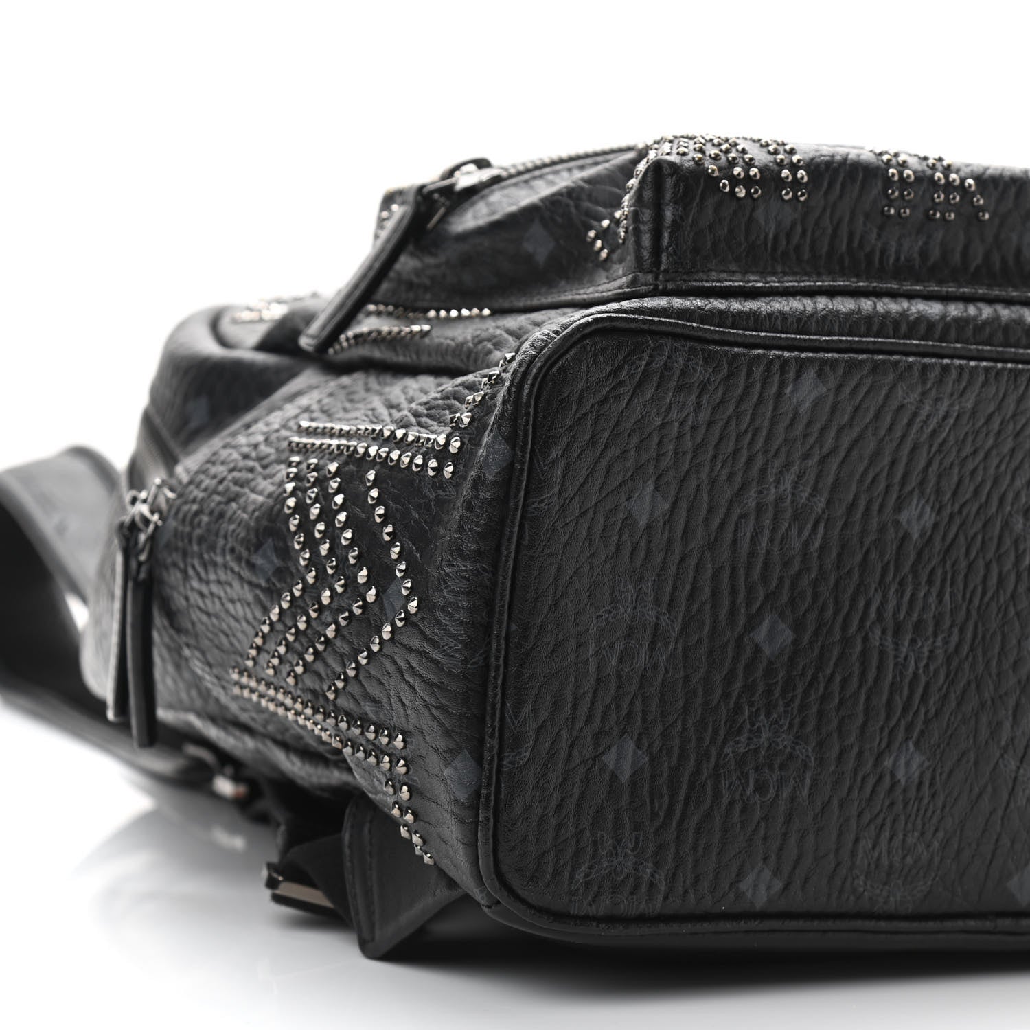 MCM Visetos Studded Medium Stark Gunta Backpack Black 9 of 11
