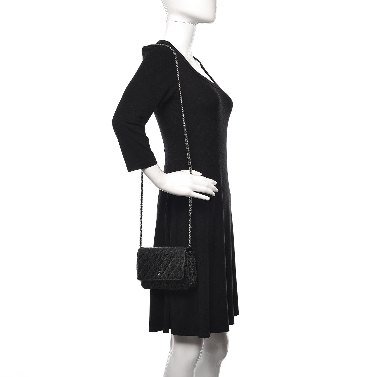 Chanel Caviar Quilted Wallet On Chain WOC Black 2 of 11