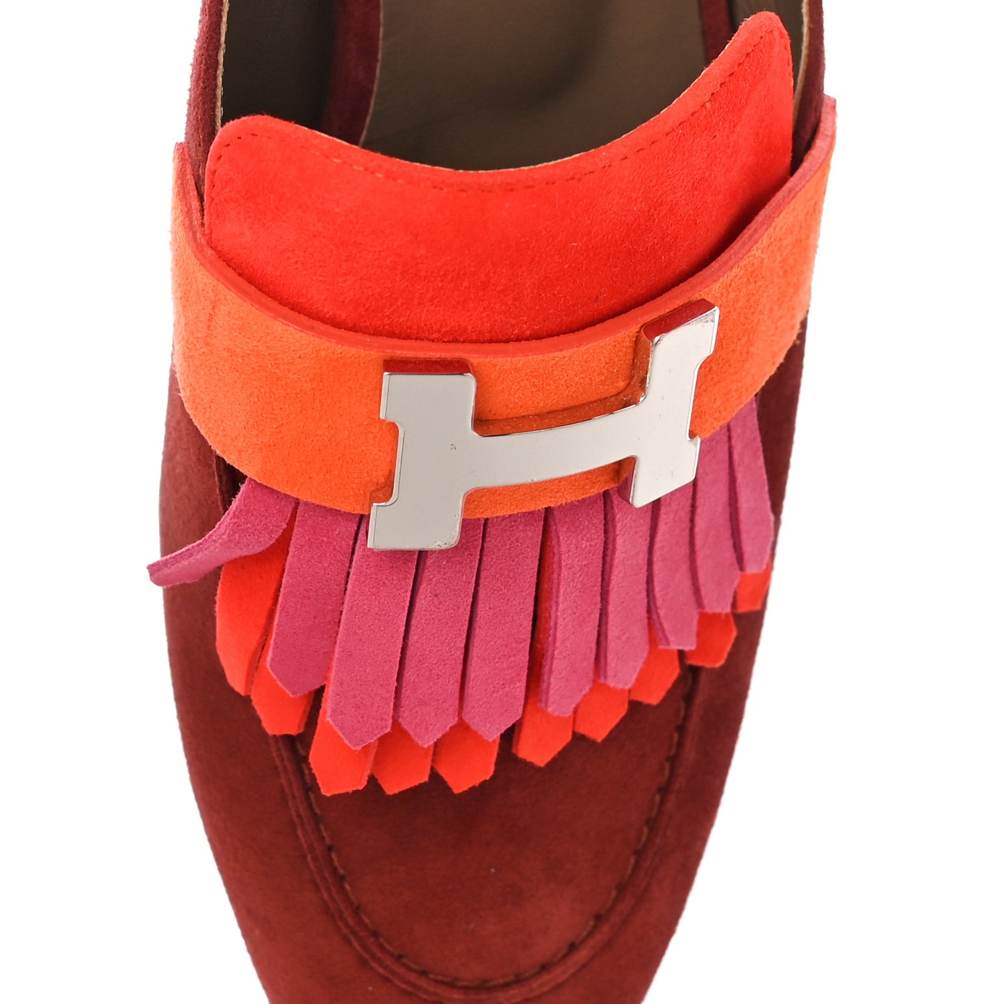 Velvet Goatskin Rivoli Mules 36 Brun Acajou