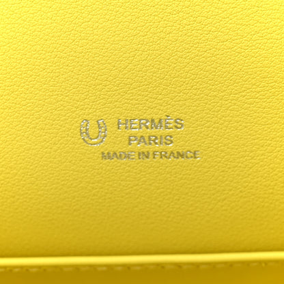 Hermes Swift Horseshoe Kelly Pochette Clutch Bleu Brume Lime 6 of 11