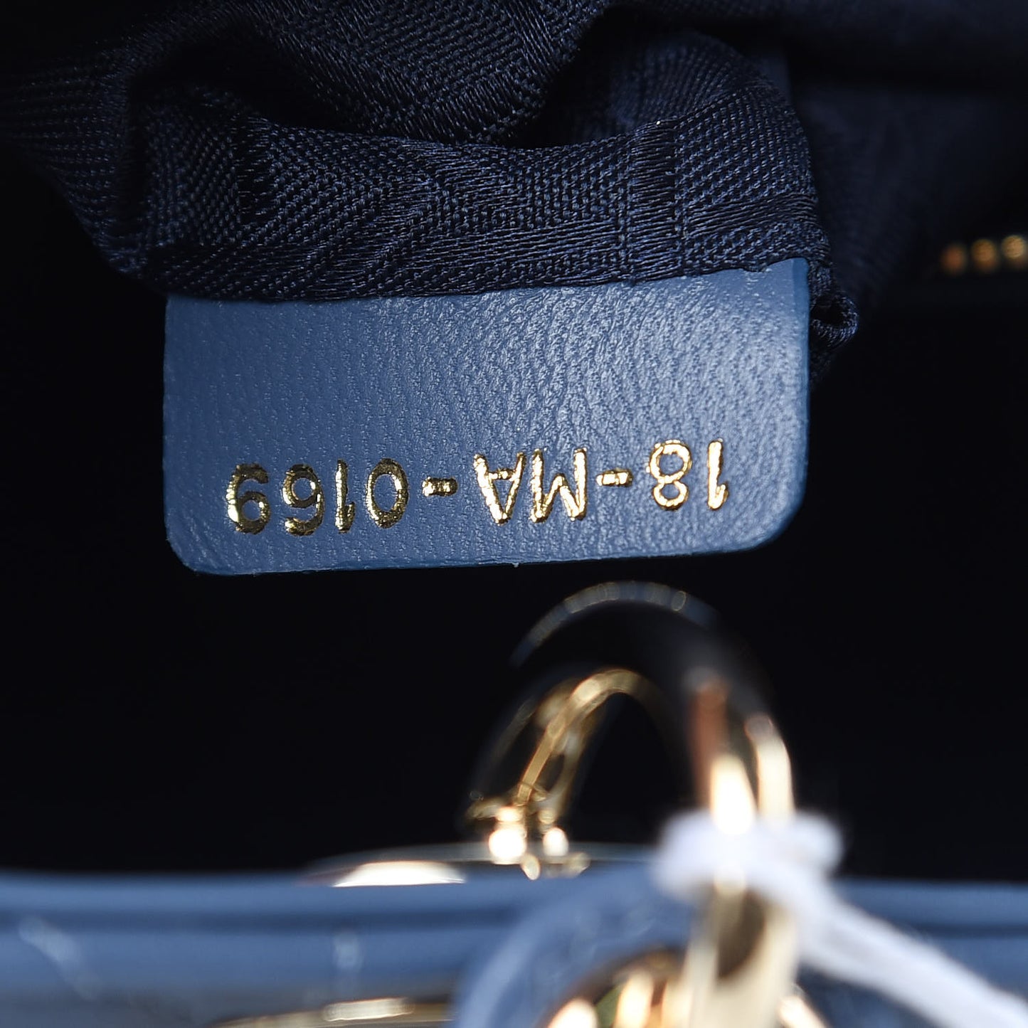 Lambskin Cannage Small Lady Dior Denim
