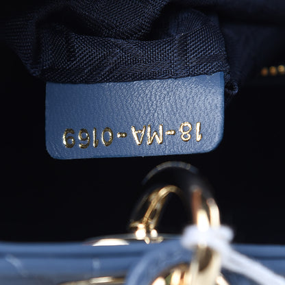 Christian Dior Lambskin Cannage Small Lady Dior Denim 7 of 11