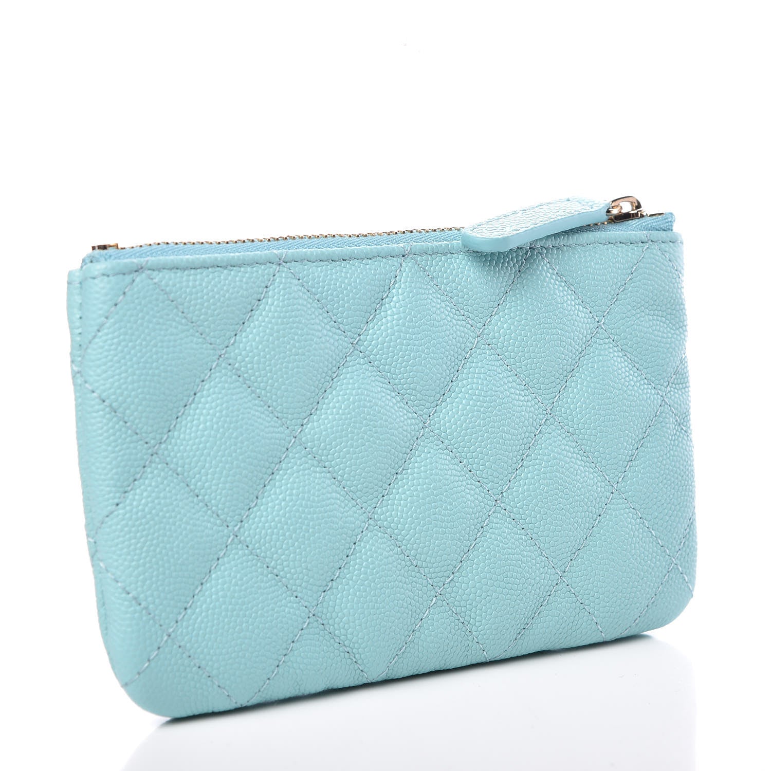 Chanel Caviar Quilted Small Cosmetic Case Light Blue 3 of 8