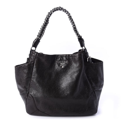 Prada Cervo Lux Chain Shoulder Bag Brown 1 of 10