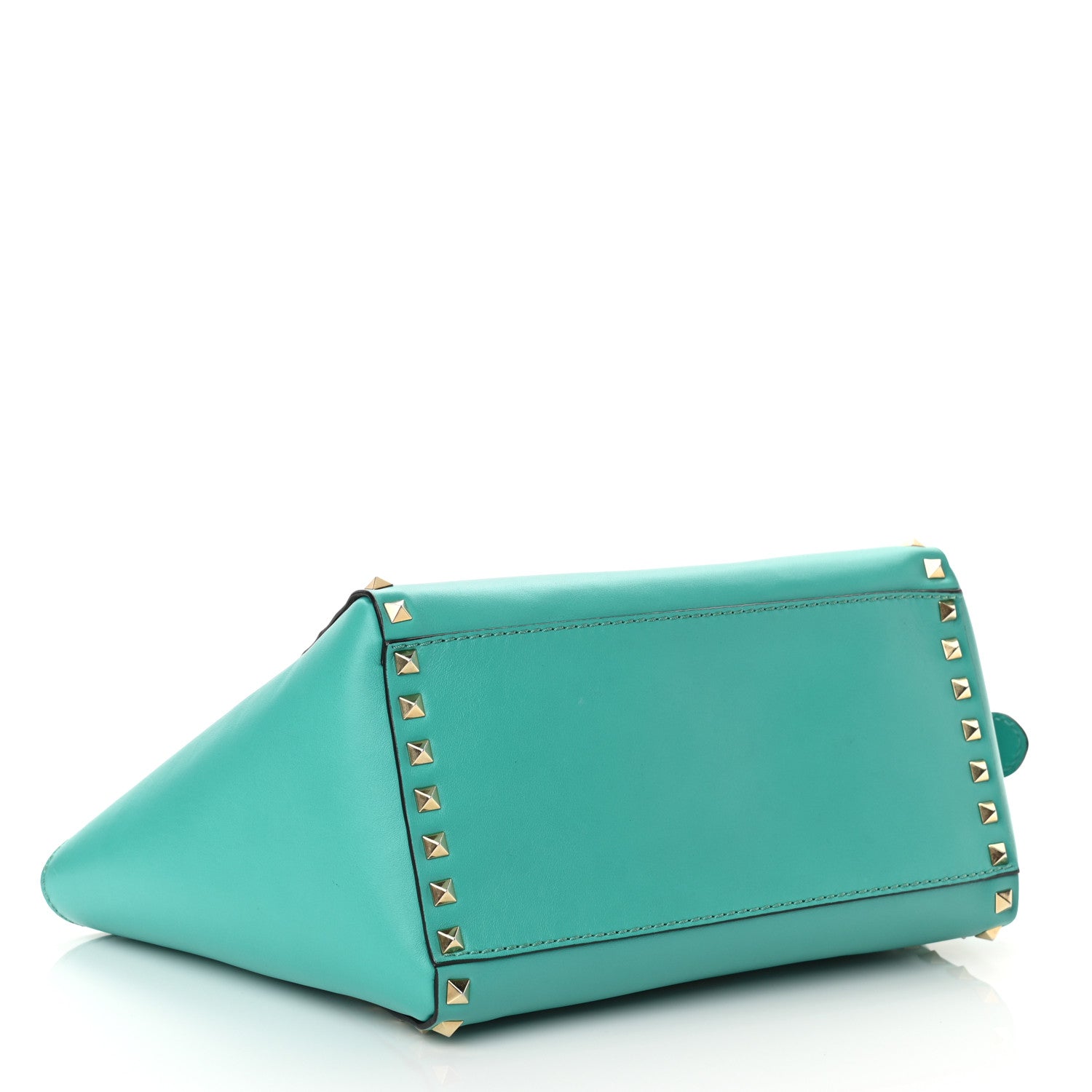 Valentino Garavani Vitello Small Rockstud Double Handle Tote Opaline Green 4 of 10