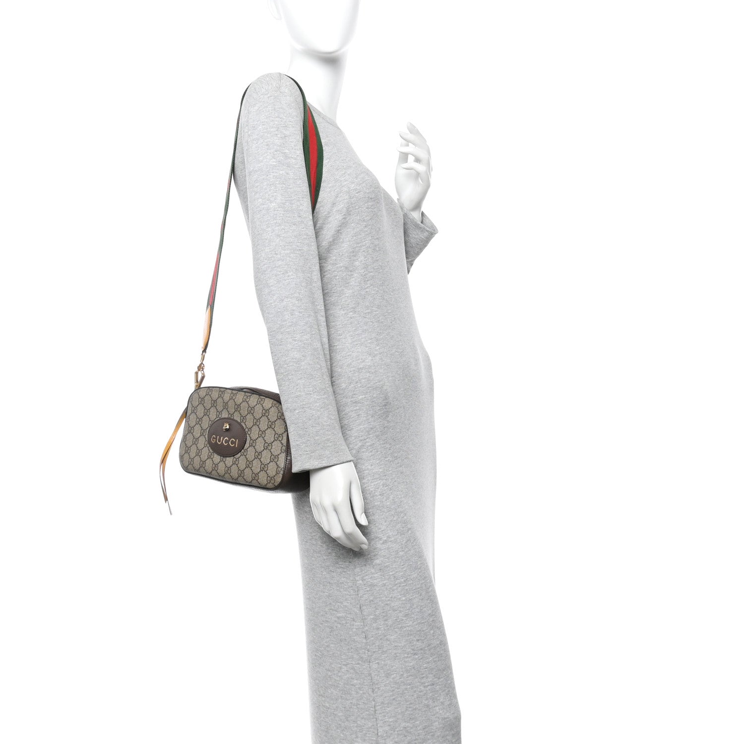 Gucci GG Supreme Monogram Web Neo Vintage Shoulder Bag Beige New Acero Crop 2 of 10