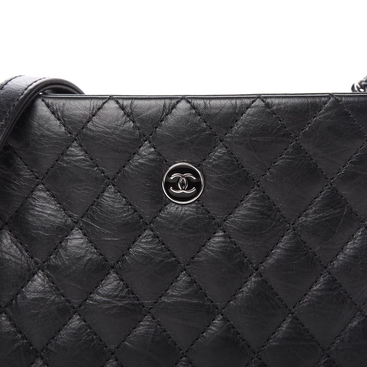 Chanel Aged Calfskin Quilted Crossbody Bag Black 10 of 10