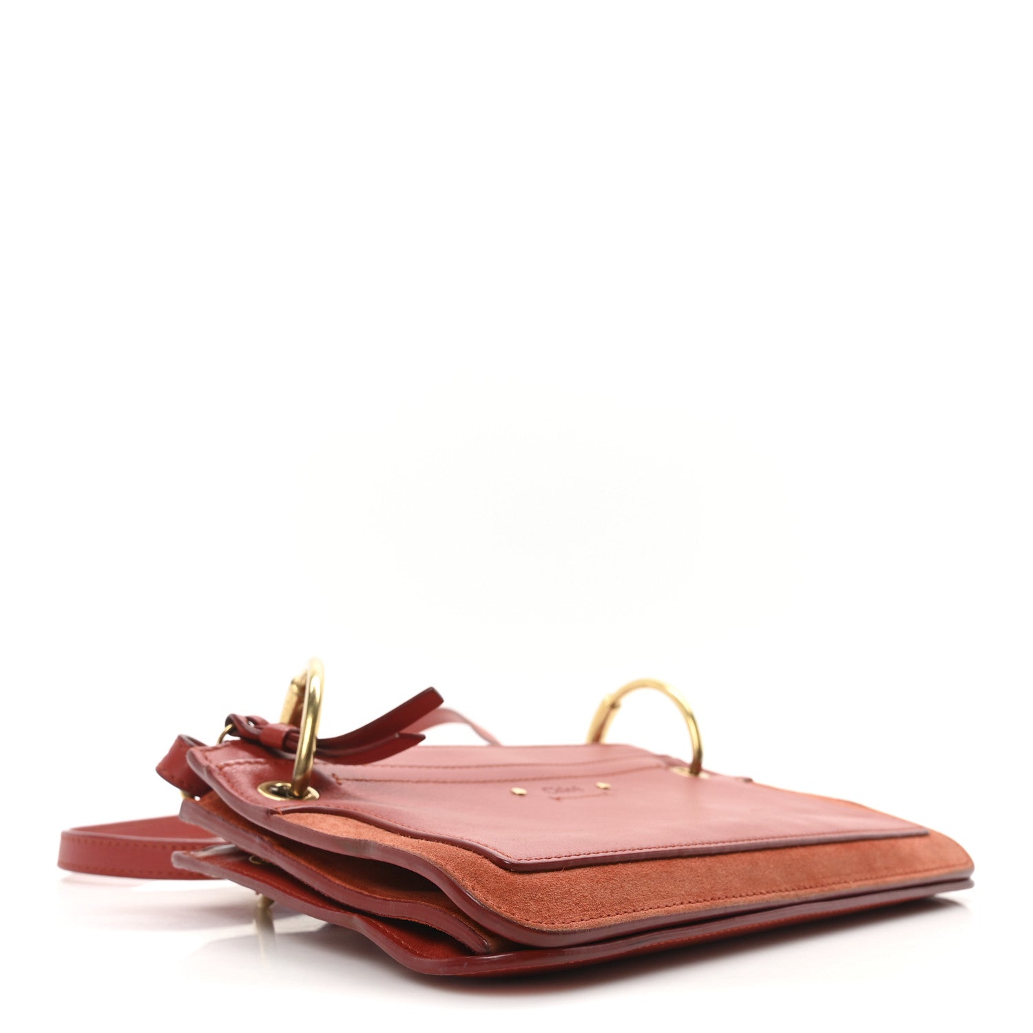 Chloe Calfskin Suede Mini Roy Bag Earthy Red 4 of 9