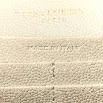 Saint Laurent Grain De Poudre Matelasse Chevron Monogram Chain Wallet Crema Soft 7 of 15