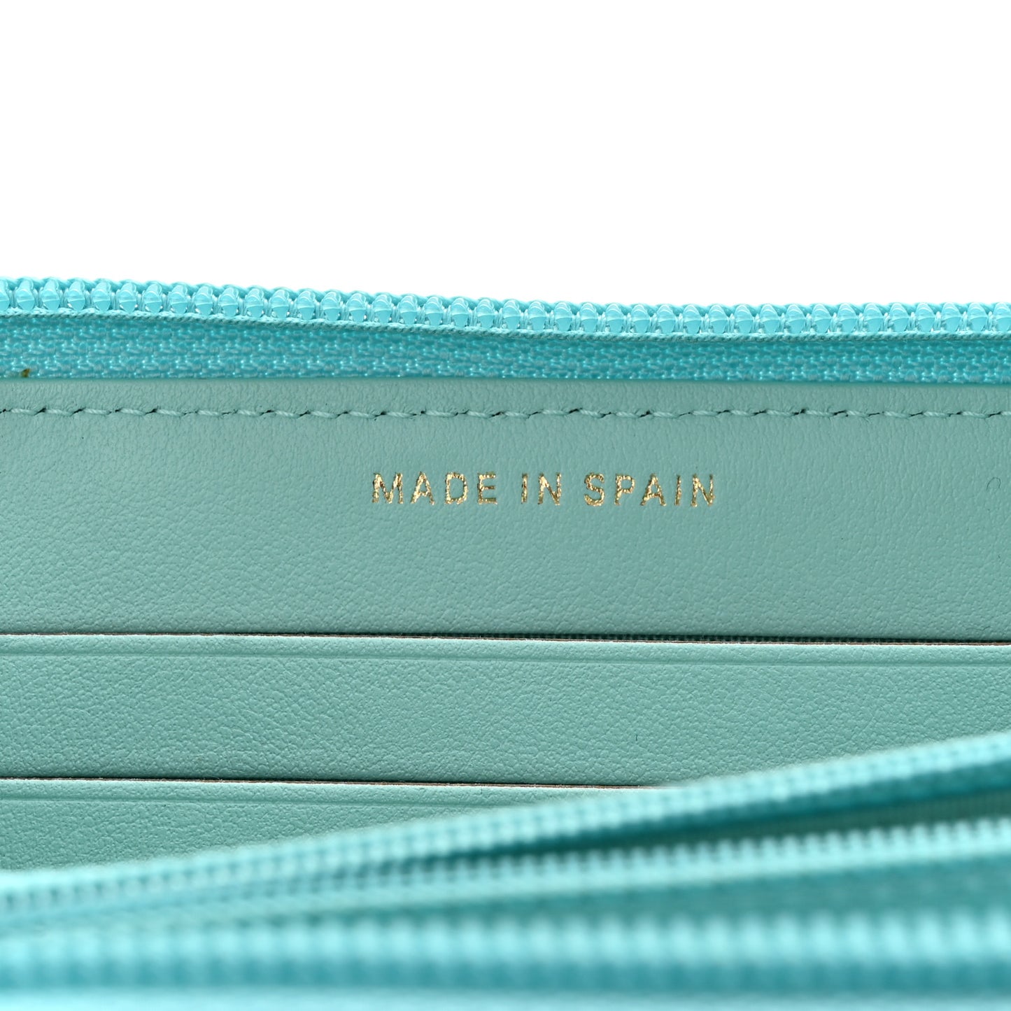 Caviar Quilted Small Boy Zip Around Wallet Light Blue