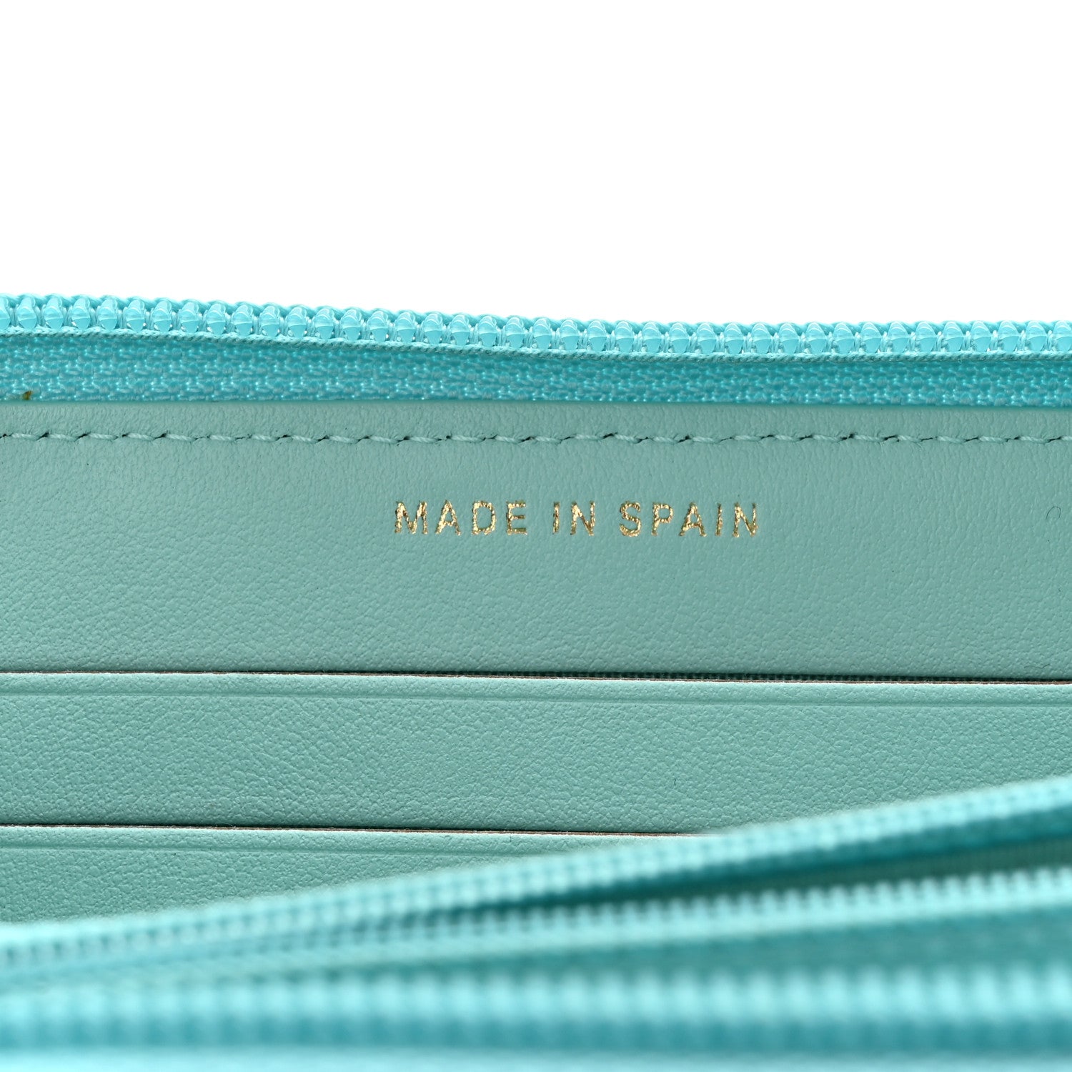Chanel Caviar Quilted Small Boy Zip Around Wallet Light Blue 7 of 9