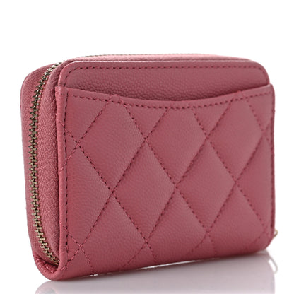 Chanel Caviar Quilted Zip Coin Purse Pink 3 of 8