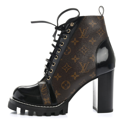 Louis Vuitton Patent Calfskin Monogram Star Trail Ankle Boots 41 Black 1 of 8