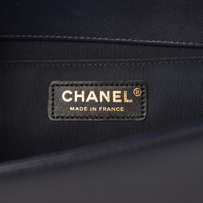 Chanel Lambskin Quilted Medium Boy Flap Dark Navy 6 of 10