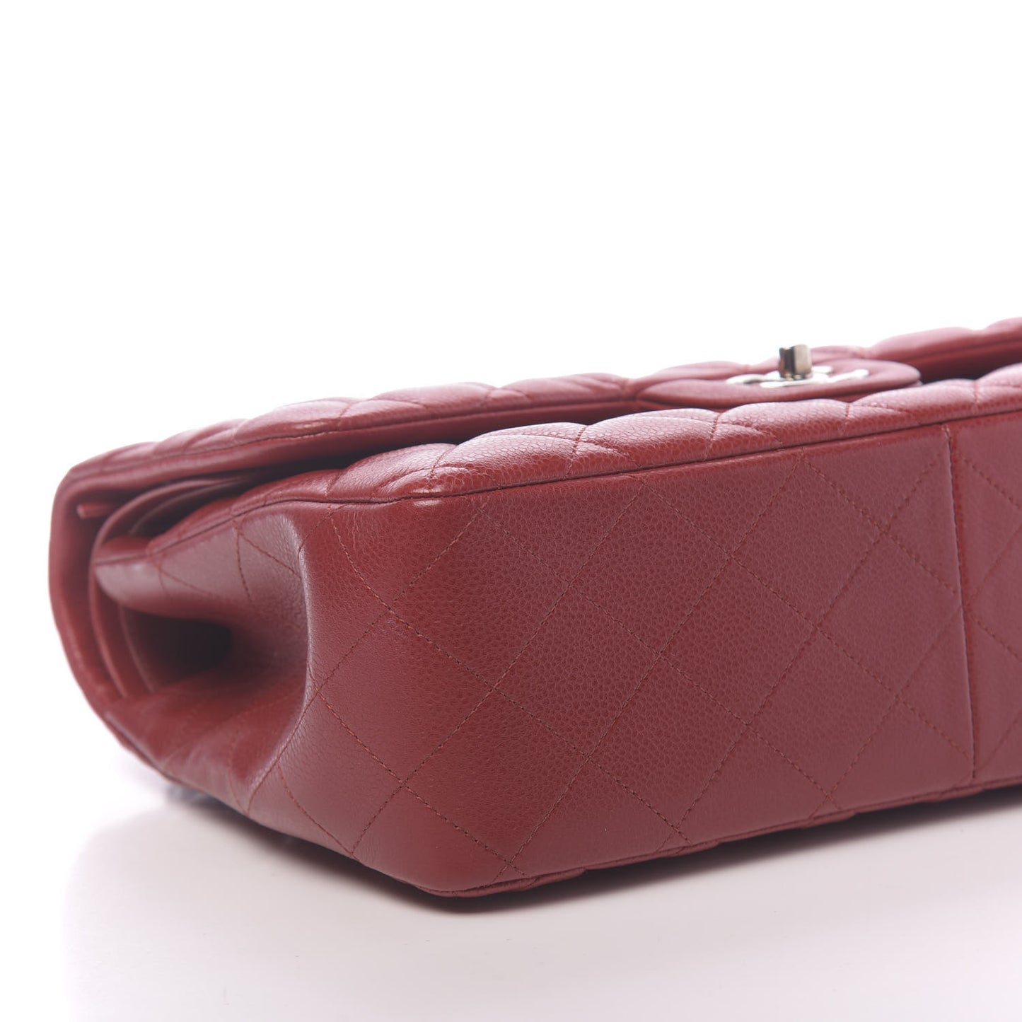 Caviar Quilted Jumbo Double Flap Red