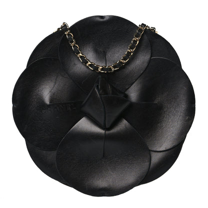 Chanel Lambskin Quilted Camelia Clutch Black 1 of 9