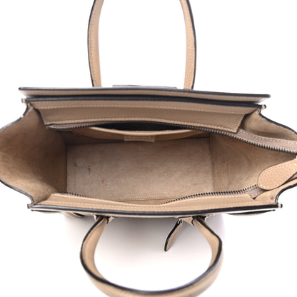 Celine Drummed Calfskin Nano Luggage Dune 4 of 8
