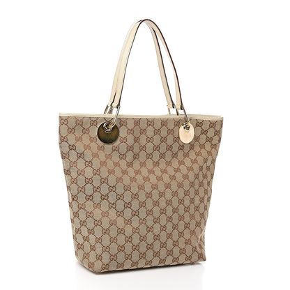 Gucci Monogram Large Eclipse Tote Beige White 2 of 11