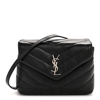 Saint Laurent Calfskin Y Quilted Monogram Toy Loulou Crossbody Bag Black 1 of 14