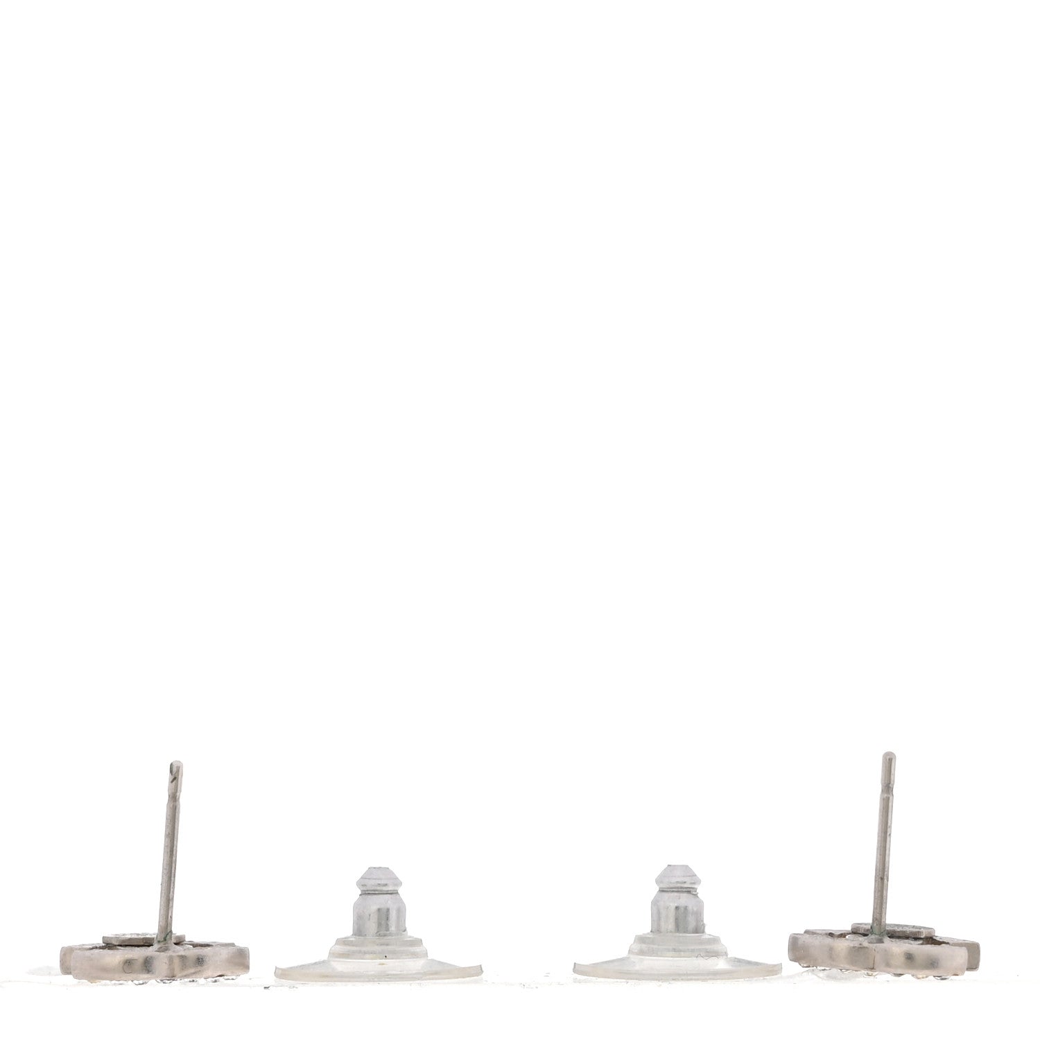 Chanel Crystal Mini Timeless CC Earrings Silver 3 of 4