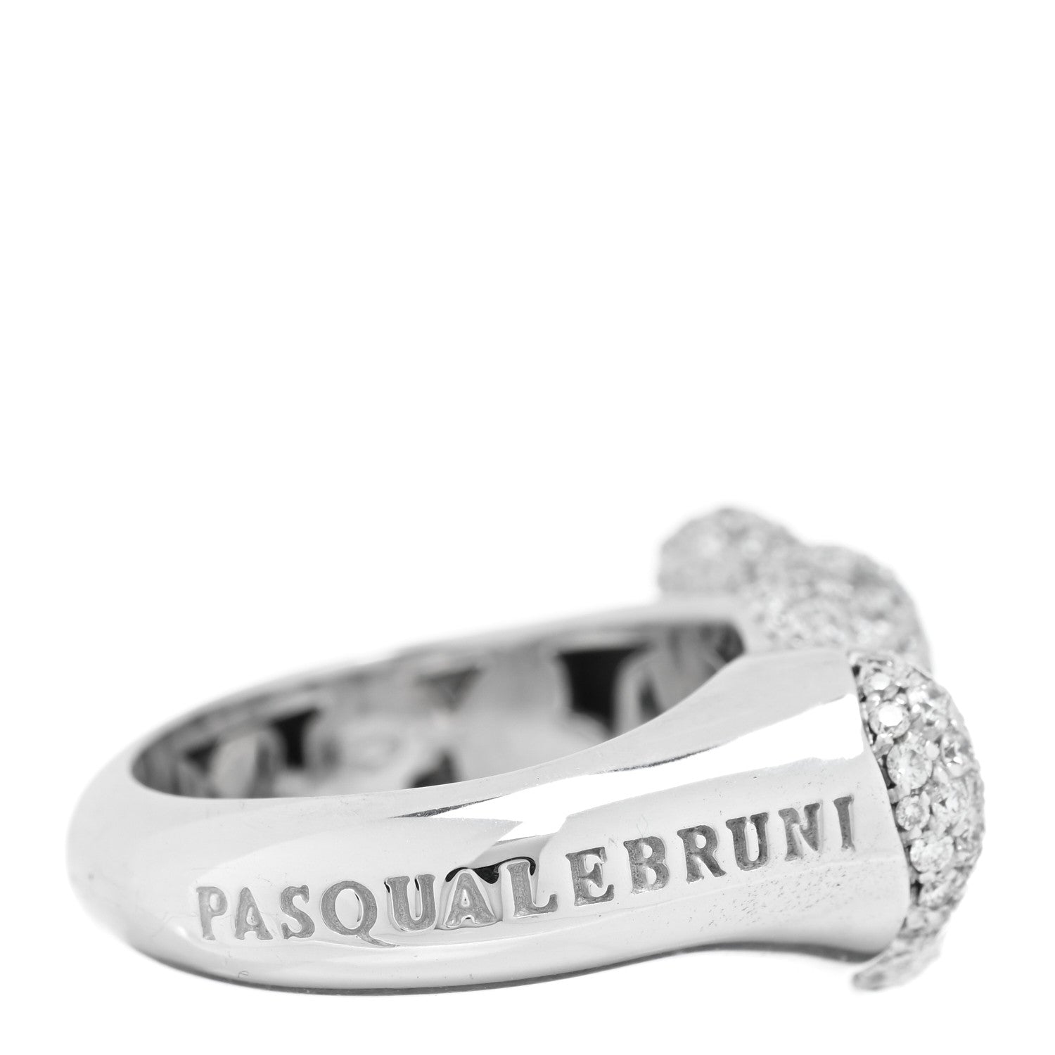 Pasquale Bruni 18K White Gold Diamond Baby Foot Ring 53 6.25 4 of 4