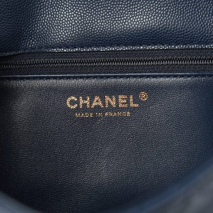 Chanel Caviar Quilted Medium Sweet Classic Flap Navy Blue 6 of 10