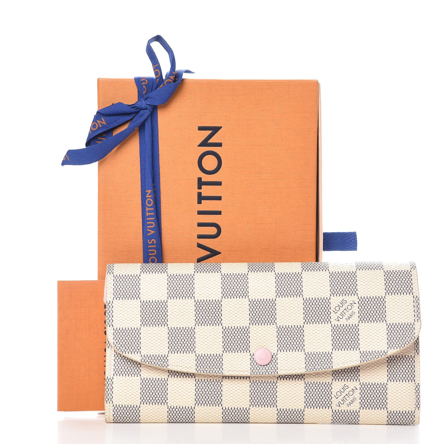 Louis Vuitton Damier Azur Emilie Wallet Rose Ballerine 7 of 7