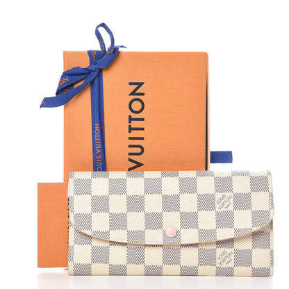Louis Vuitton Damier Azur Emilie Wallet Rose Ballerine 7 of 7