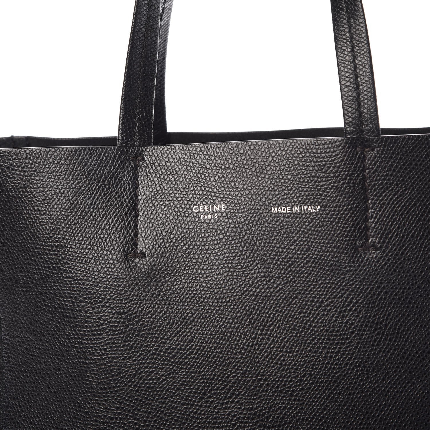 Celine Grained Calfskin Small Vertical Cabas Black 7 of 8