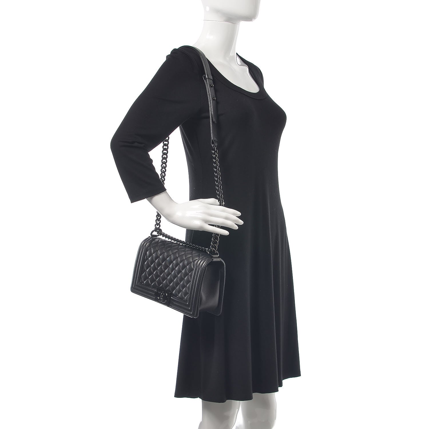 Chanel Caviar Quilted Medium Boy Flap So Black 2 of 8