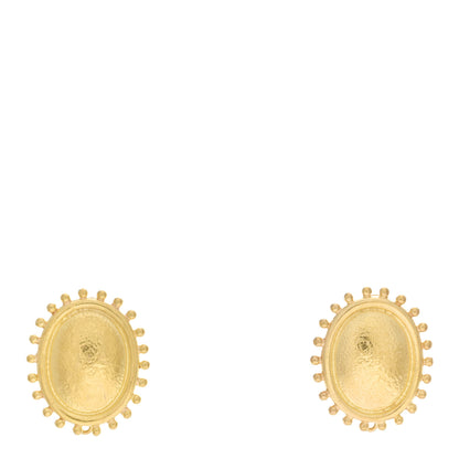 Elizabeth Locke 18K Yellow Gold Diamond Hammered Dome Stud Earrings 1 of 4