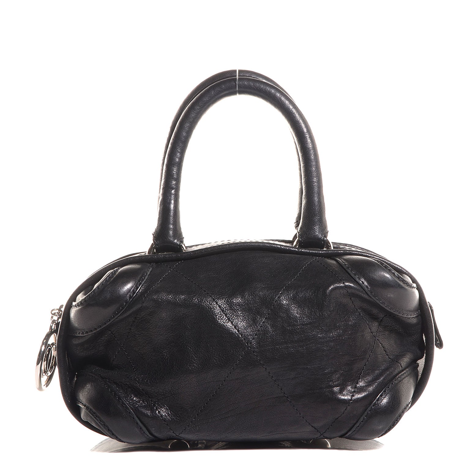 Chanel Calfskin Round Bowling Bag Black 1 of 7