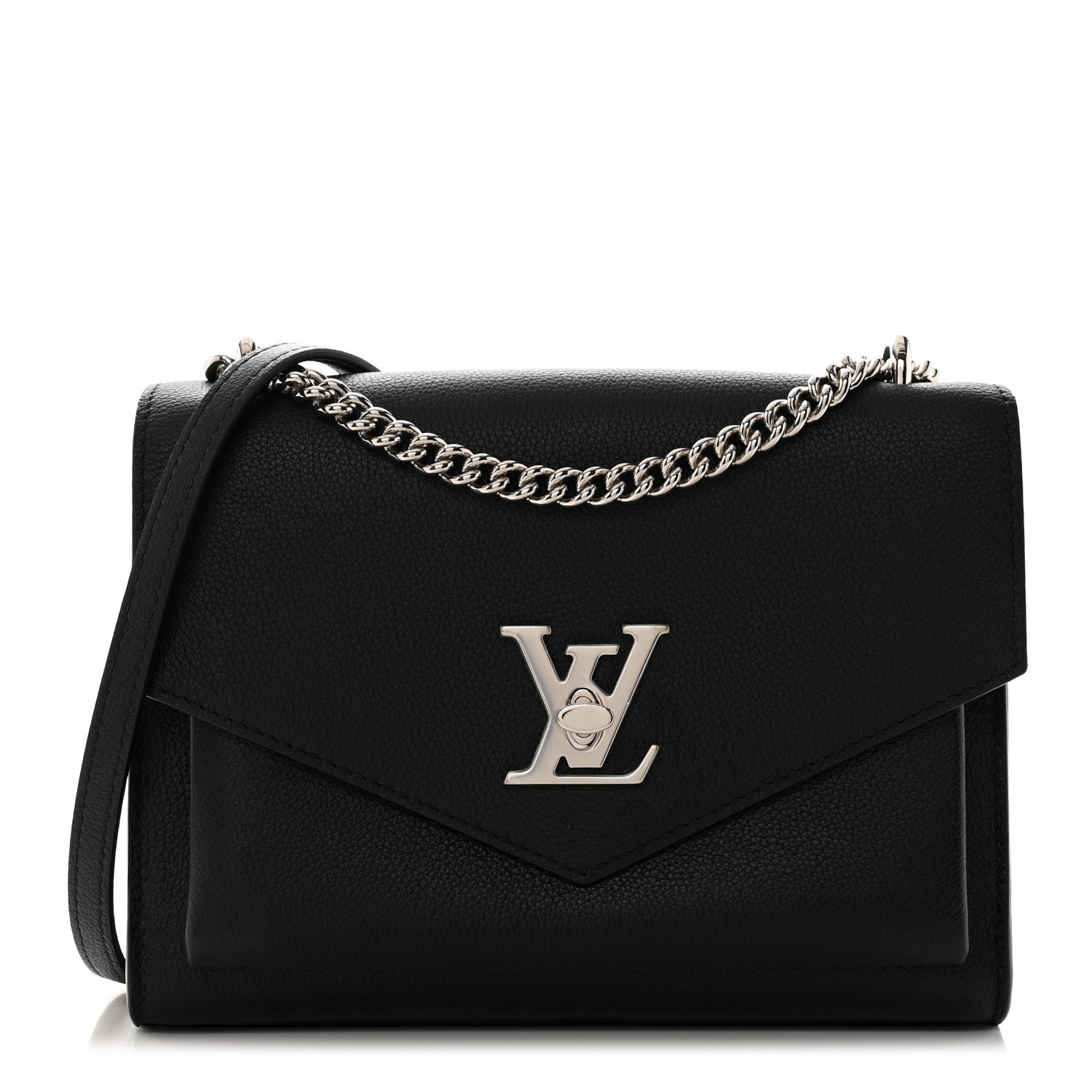 Louis Vuitton Soft Calfskin Mylockme Chain Bag BB Black 1 of 13