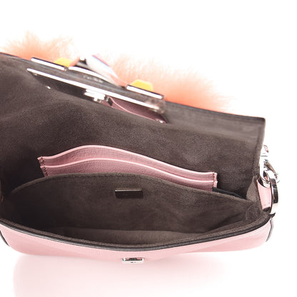 Fendi Calfskin Rabbit Fox Fur Hypnoteyes Micro Baguette Bubblegum 5 of 10