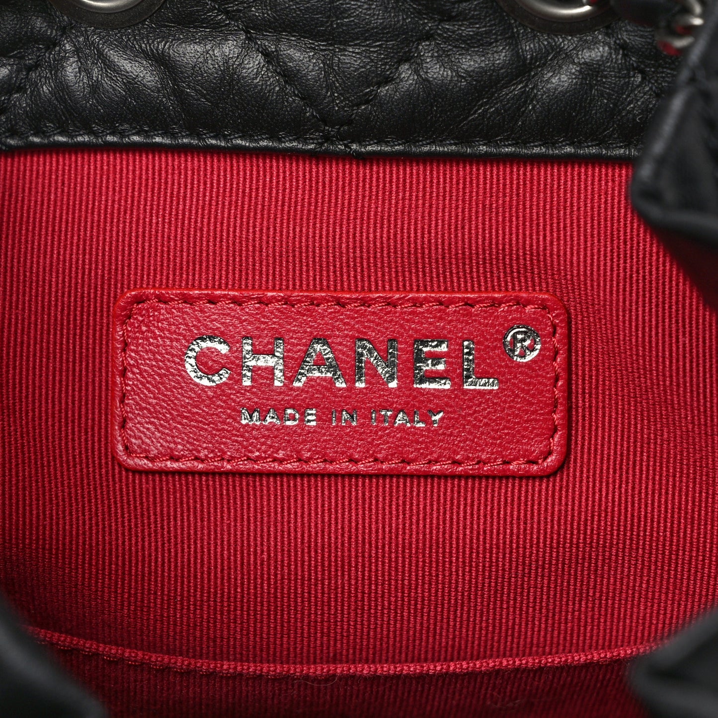Aged Calfskin Quilted Small Gabrielle Backpack Black