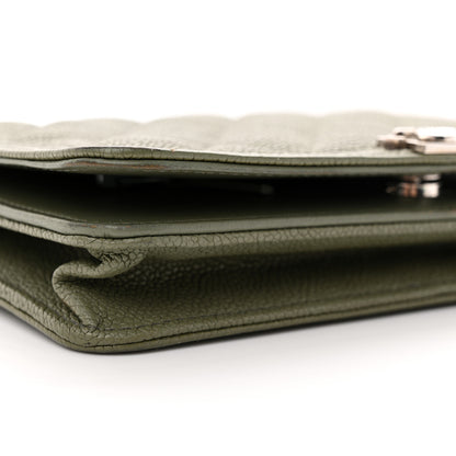 Chanel Caviar Quilted Boy Wallet On Chain WOC Khaki 10 of 15
