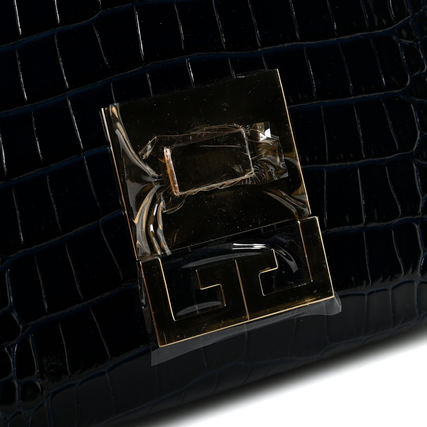 Givenchy Calfskin Crocodile Embossed Eden Mini Top Handle Blue 6 of 9