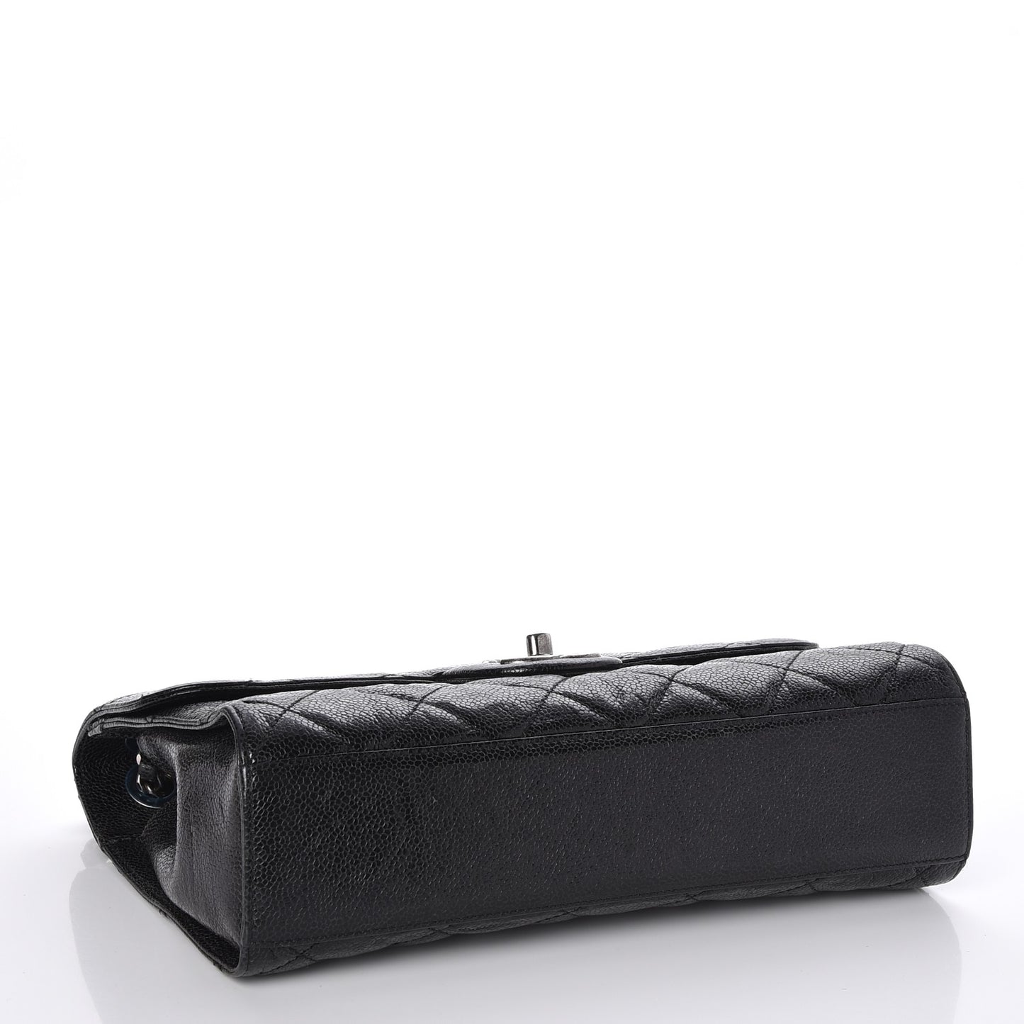Crumpled Grained Calfskin Medium CC Crave Flap Black
